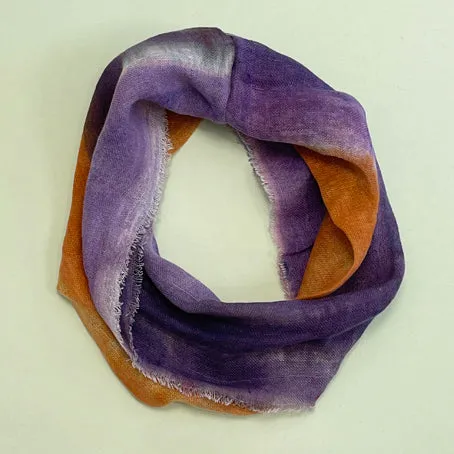 Hand dyed linen loop scarf 6