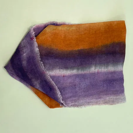 Hand dyed linen loop scarf 6