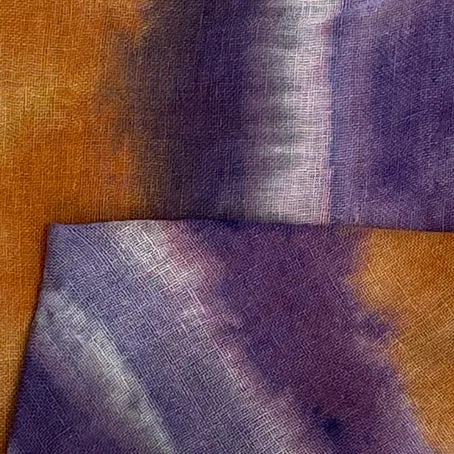 Hand dyed linen loop scarf 6