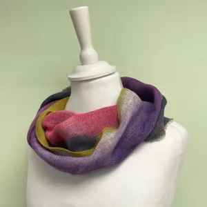 Hand dyed linen loop scarf 7