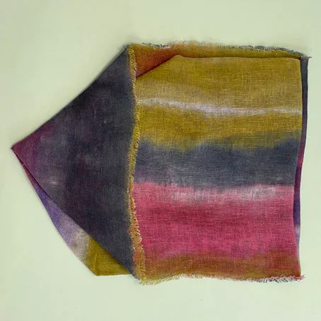 Hand dyed linen loop scarf 7