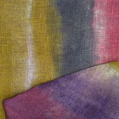 Hand dyed linen loop scarf 7