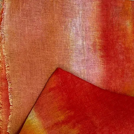 Hand dyed linen loop scarf 8