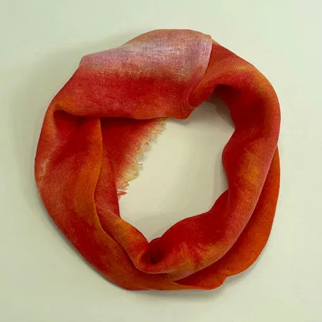 Hand dyed linen loop scarf 8