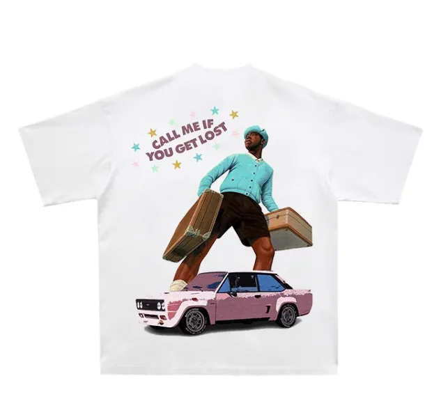 HIP HOP PORTRAIT CALL ME IF YOU LOST PRINT T SHIRT IN WHITE