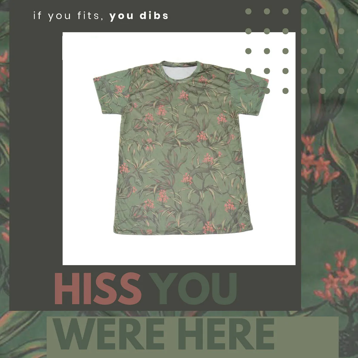 Hiss You Were Here Snake Green Beach T-shirt
