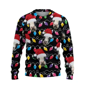 Holstein Black Ugly Christmas Sweater, Sweater Gifts For Pet Loves, Farmers Sweater
