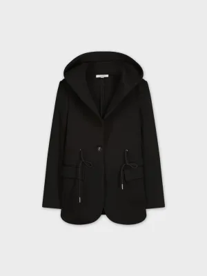 HOODED BLAZER-BLACK