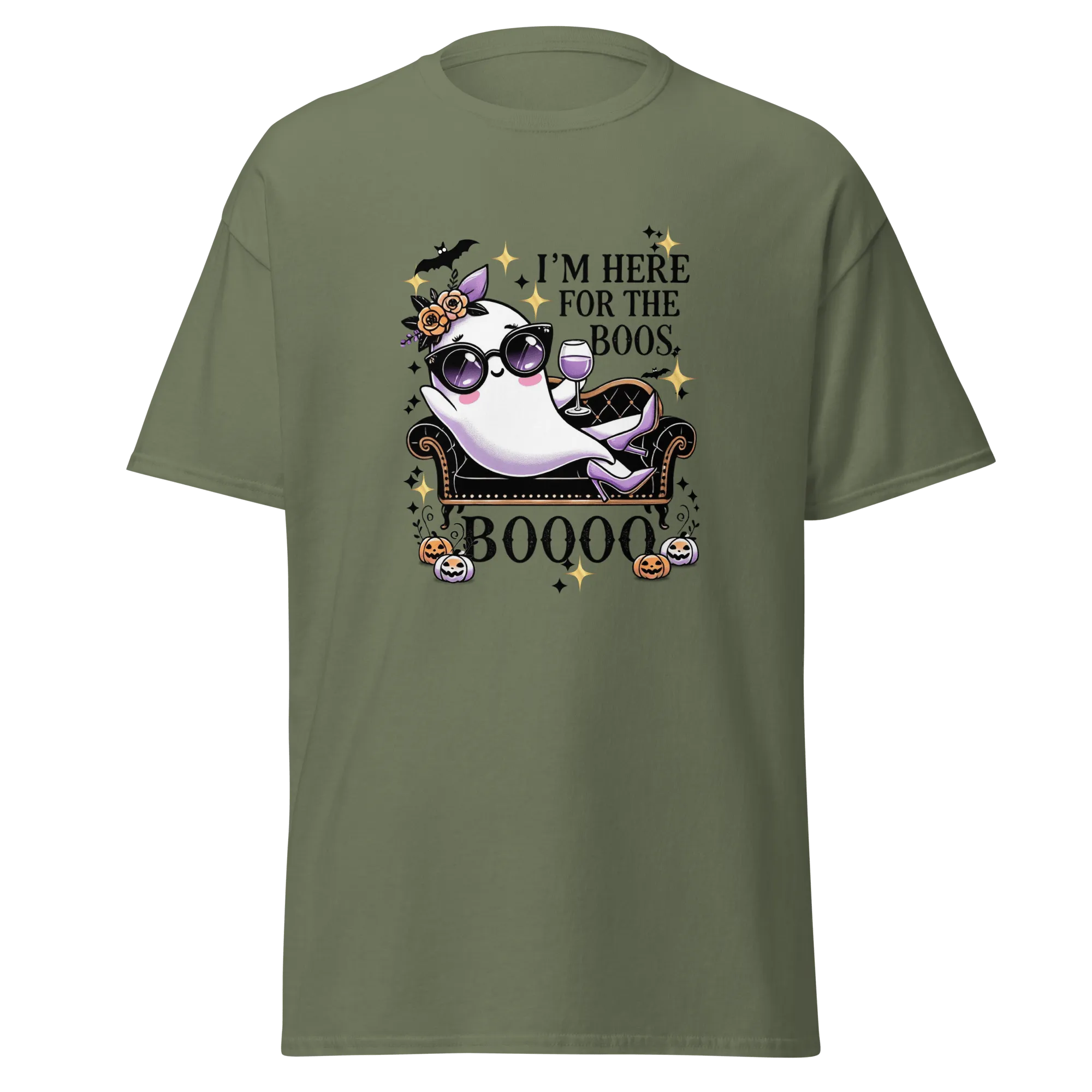 I'm Here For The Boos - Halloween T-Shirt - Fun Ghost Halloween T-Shirt