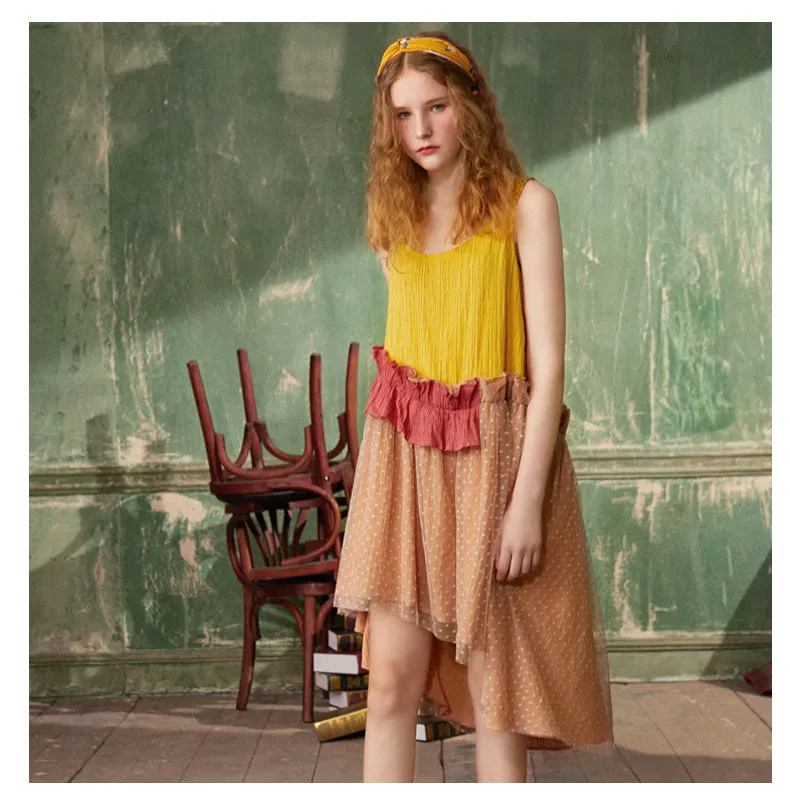JAM PRINCESS ASYMMETRIC POLKA DOT TULLE DRESS
