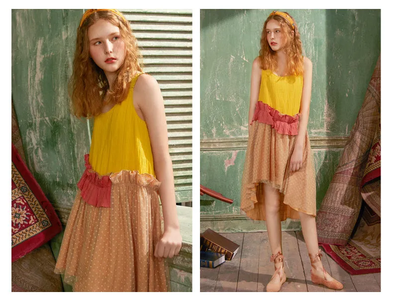JAM PRINCESS ASYMMETRIC POLKA DOT TULLE DRESS