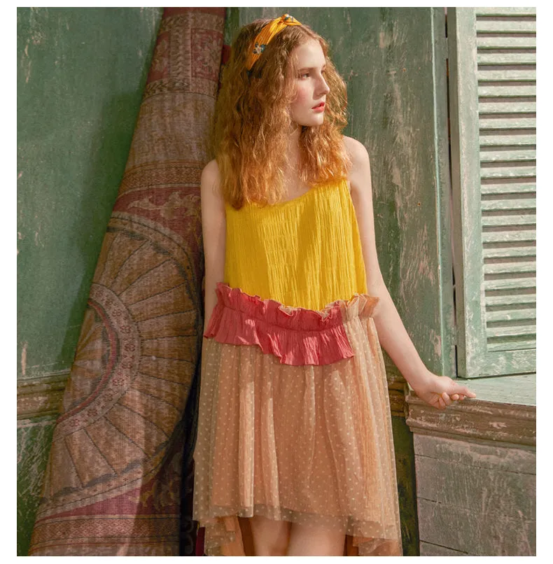 JAM PRINCESS ASYMMETRIC POLKA DOT TULLE DRESS