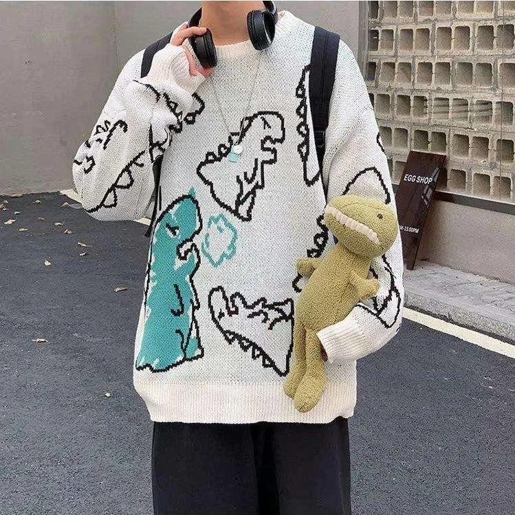 Jinquedai Dinosaur Knitted Sweater
