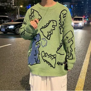 Jinquedai Dinosaur Knitted Sweater
