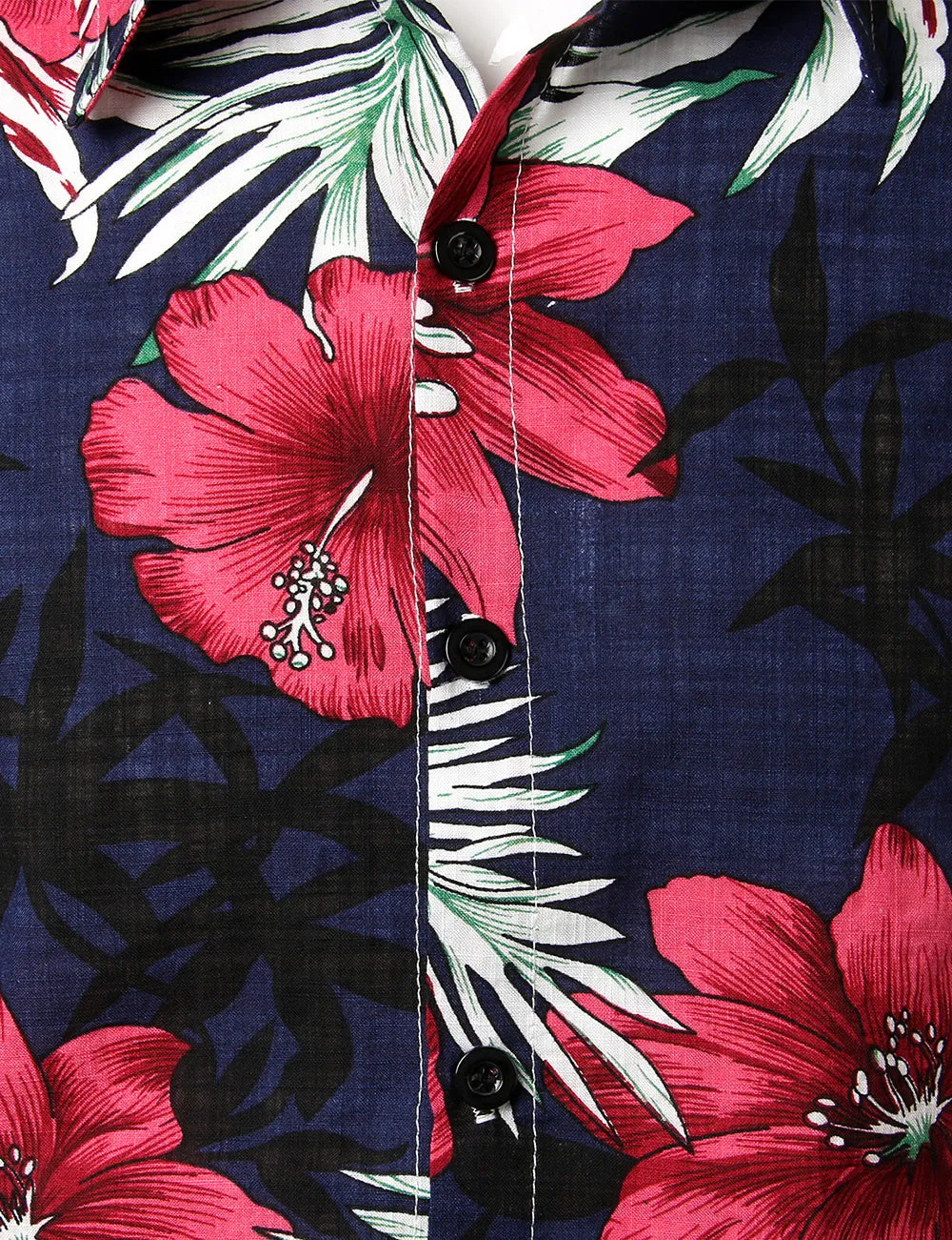JOGAL Men's Flower Casual Button Down Short Sleeve Hawaiian Shirt