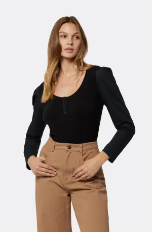 Joie Nadine Long Sleeve T-Shirt in Caviar