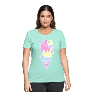 Kawaii cosmic melty ice cream Women’s Plus Size Curvy T-Shirt