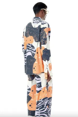 KGL - Molten Goop Shirt: Orange & Navy Multi