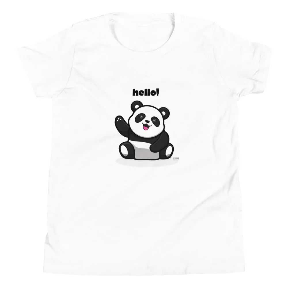 Kids Panda Short Sleeve T-Shirt Best Quality Soft & Comfy for Girls or Boys by IOBI Original Apparel