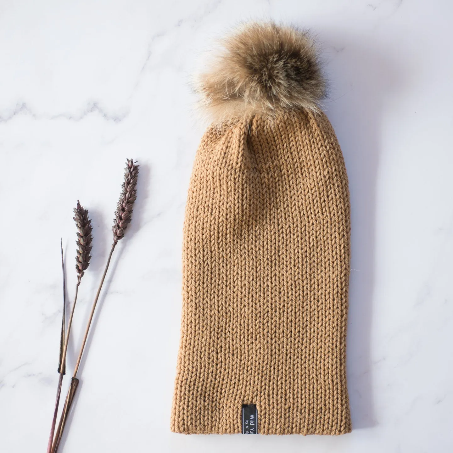 Knit Beanie - Lynx Fur Pom
