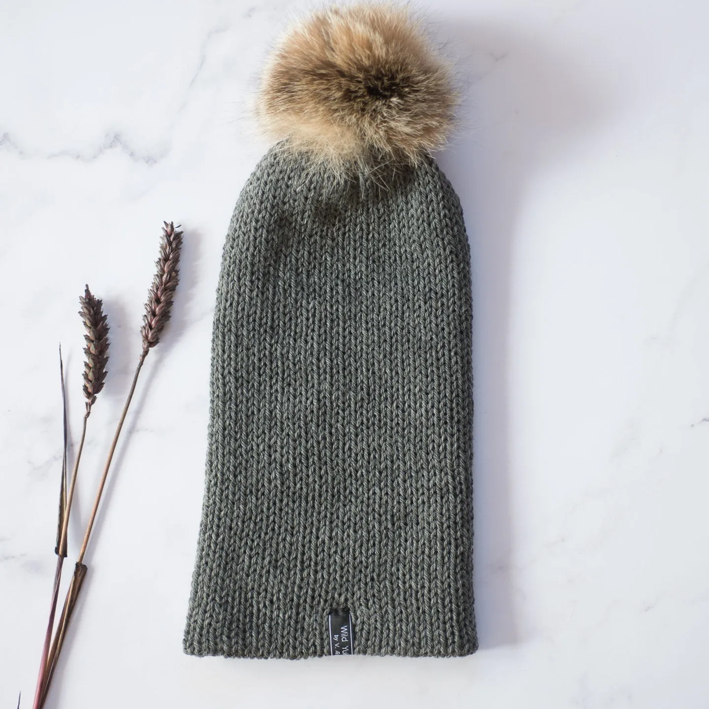 Knit Beanie - Lynx Fur Pom