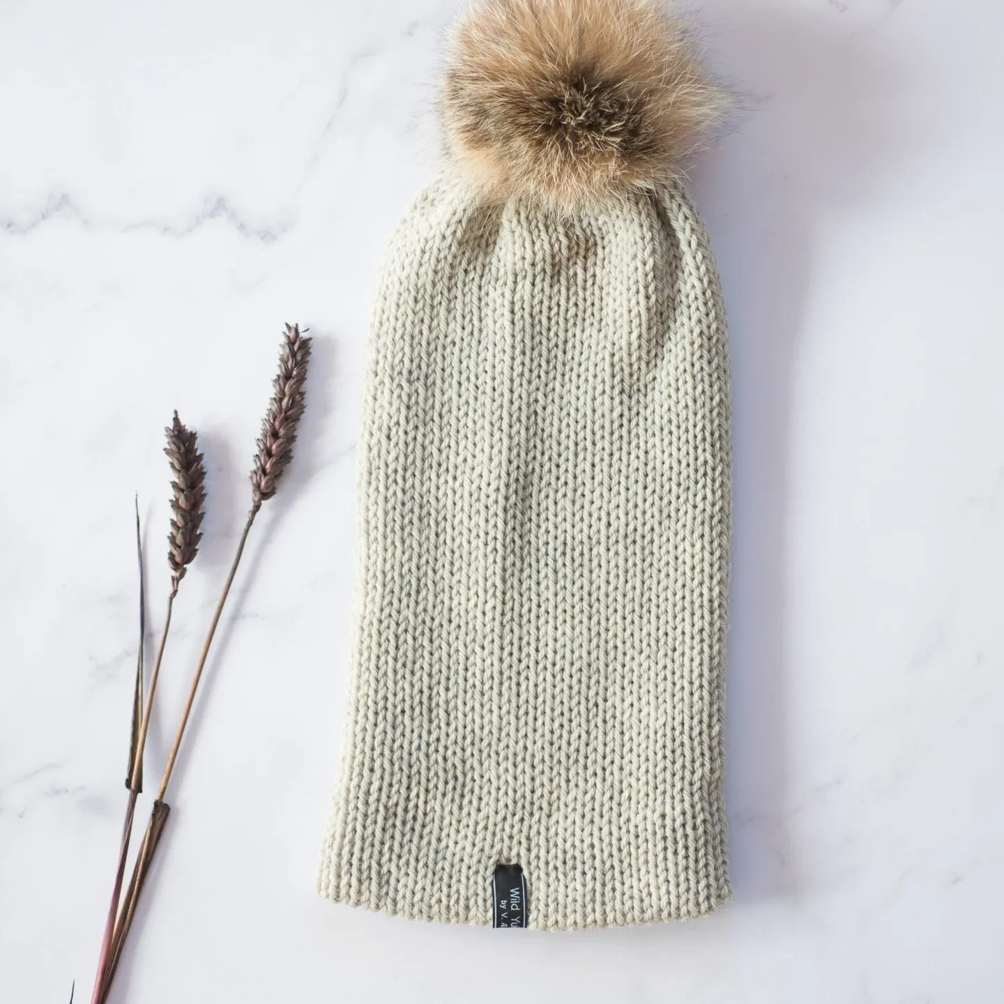 Knit Beanie - Lynx Fur Pom