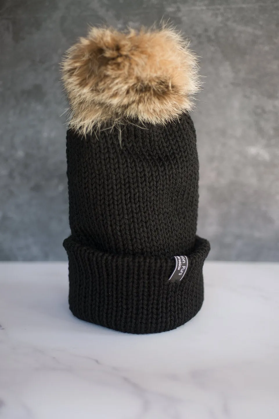 Knit Beanie - Lynx Fur Pom