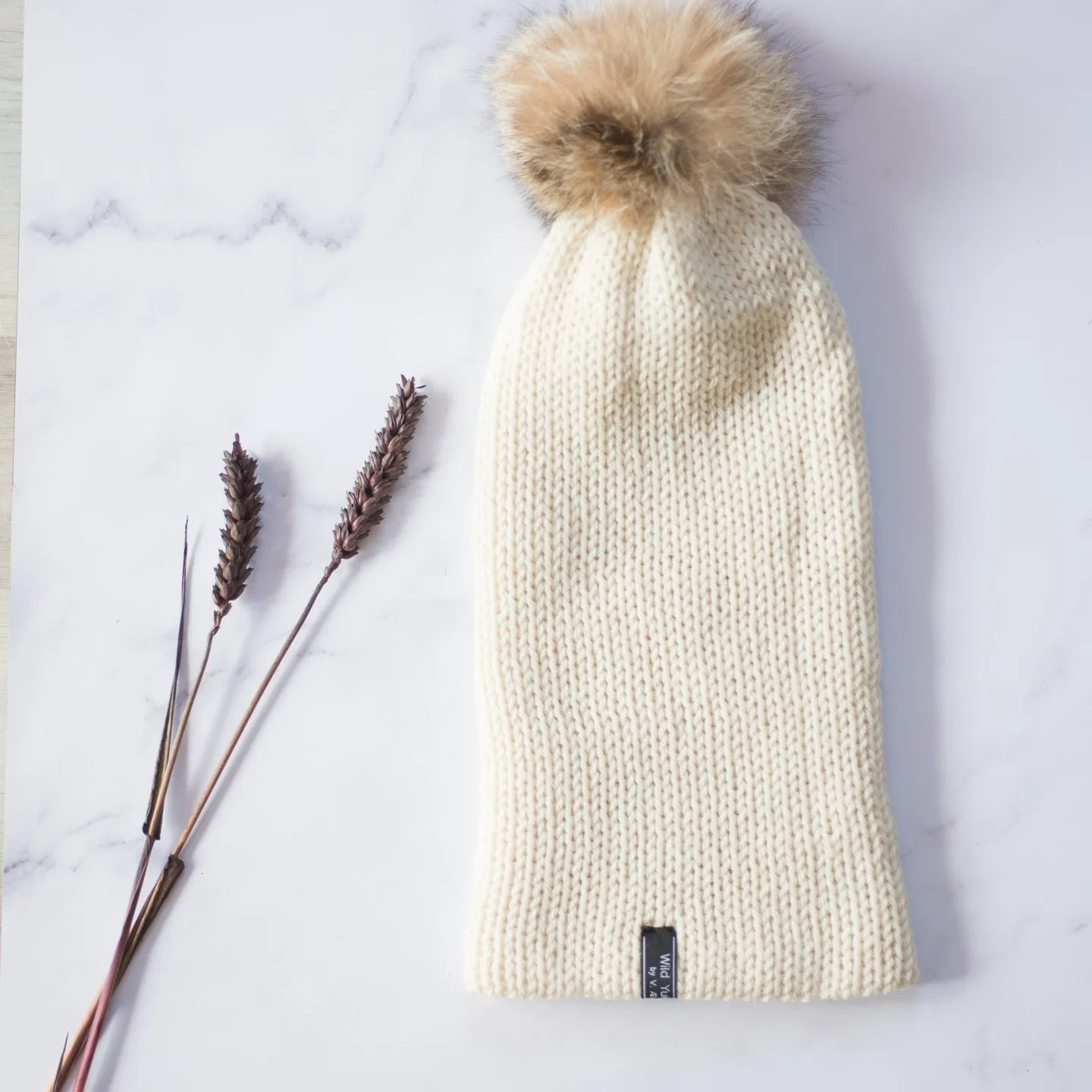 Knit Beanie - Lynx Fur Pom