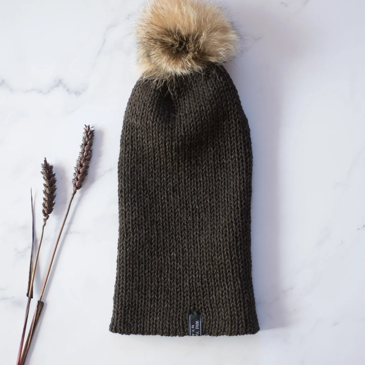 Knit Beanie - Lynx Fur Pom