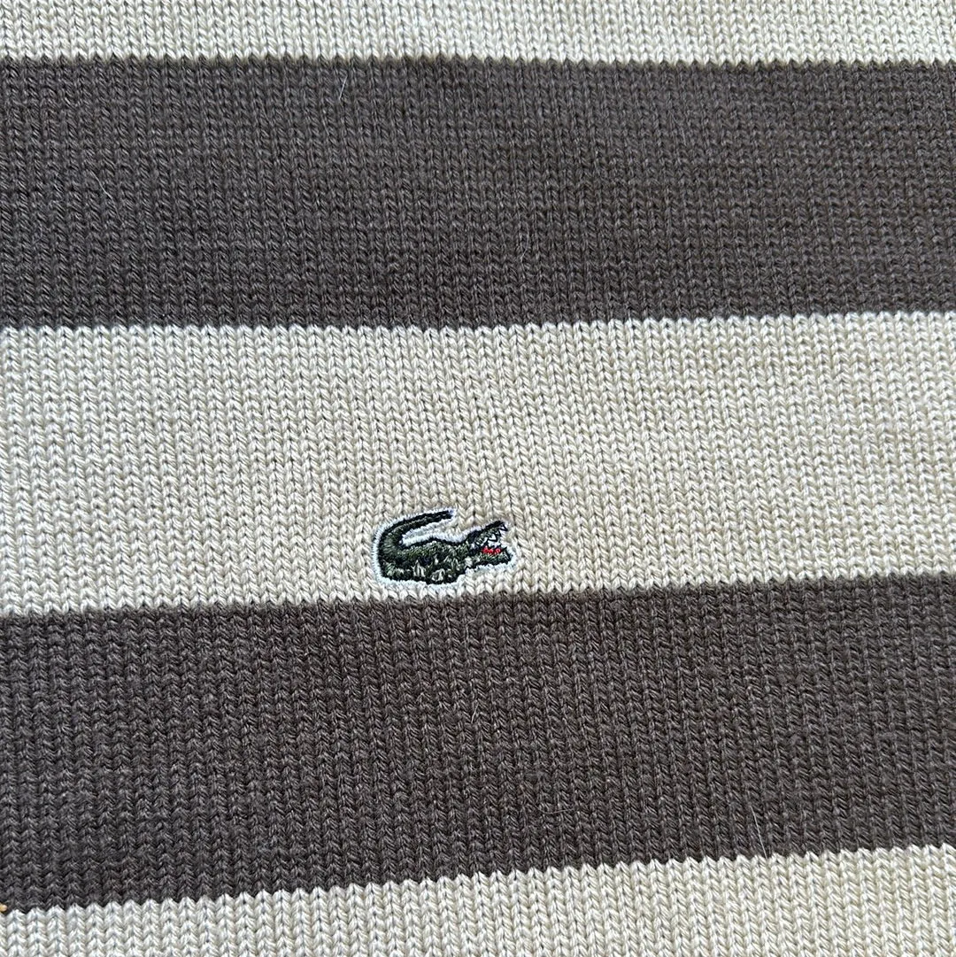 Lacoste brown striped knit jumper