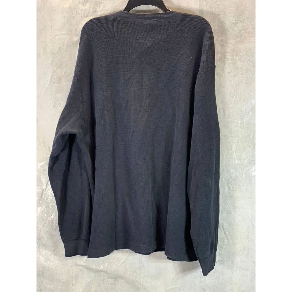 LANDS' END Men's Navy Regular-Fit Henley Long-Sleeve Shirt SZ XL