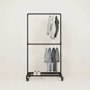 LAS ROLL – Rolling garment rack | Wardrobe rack on wheels | Rolling clothes rack