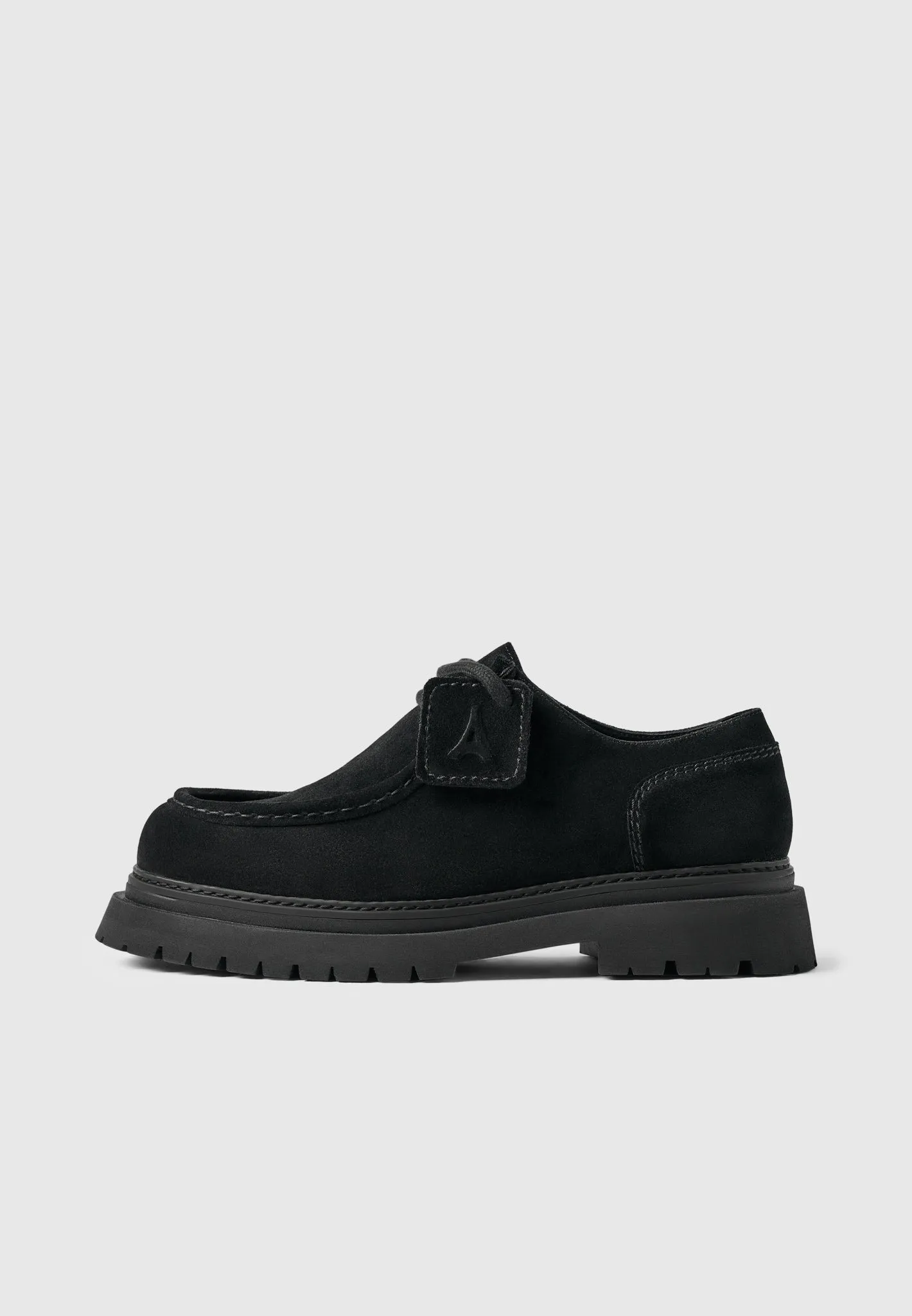 L'Atelier Suede Lace-up Shoe - Black