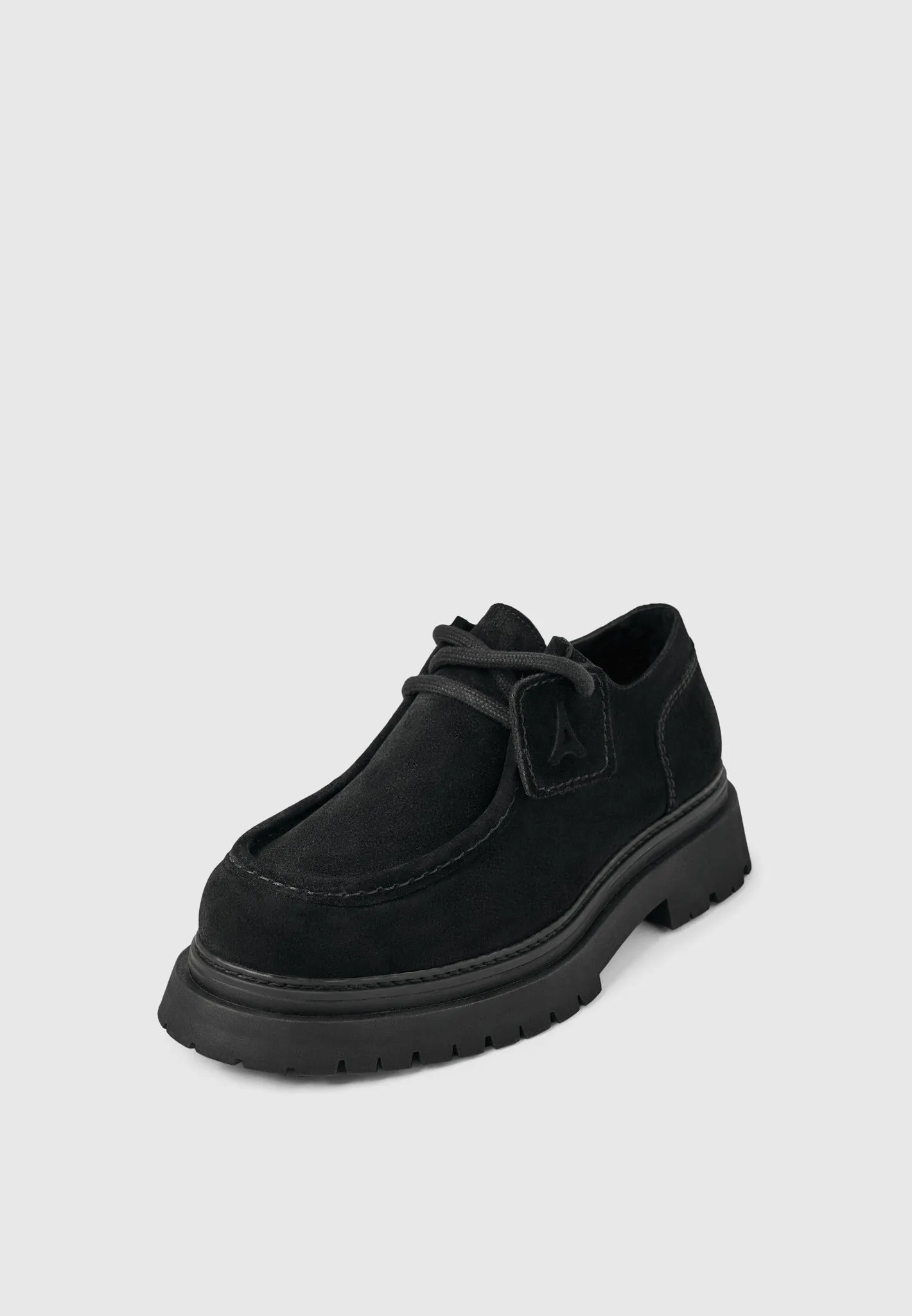 L'Atelier Suede Lace-up Shoe - Black