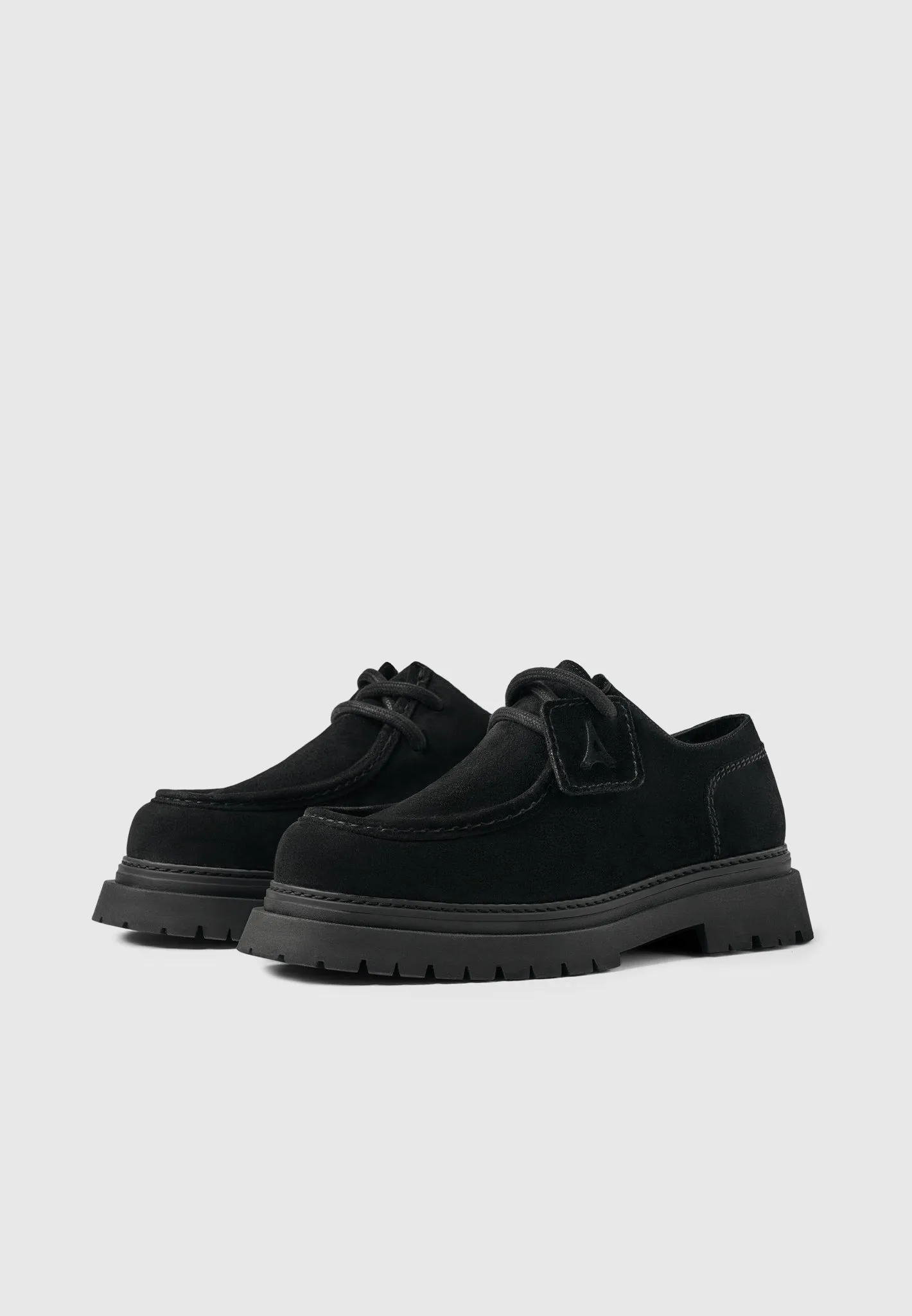 L'Atelier Suede Lace-up Shoe - Black