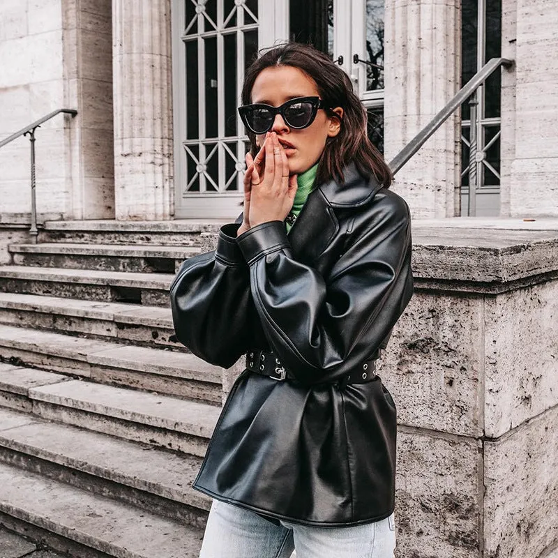 Leather Coat Locomotive Windbreaker