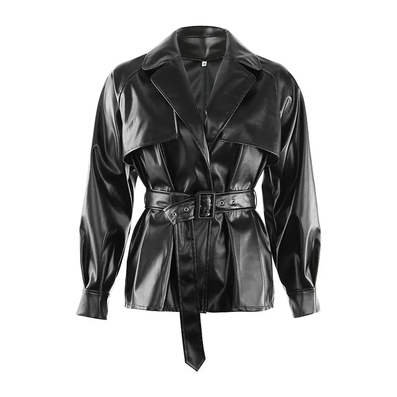 Leather Coat Locomotive Windbreaker