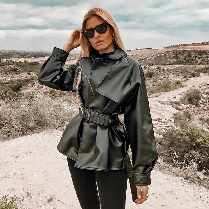 Leather Coat Locomotive Windbreaker