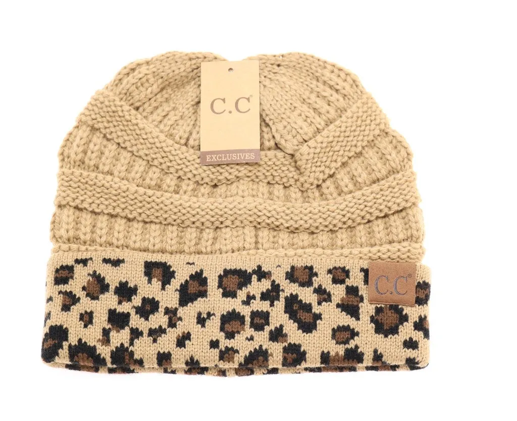 Leopard Print CC Beanie