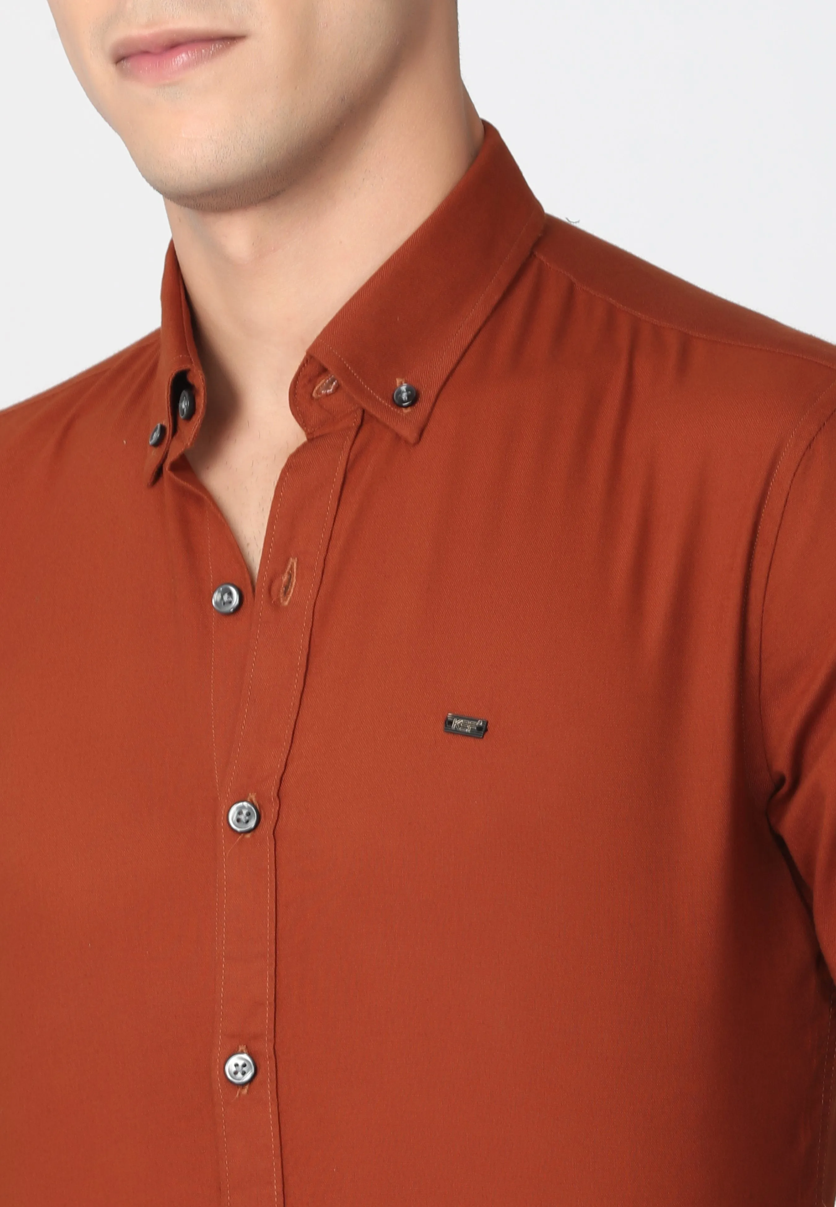 Light Maroon Oxford Casual Shirt