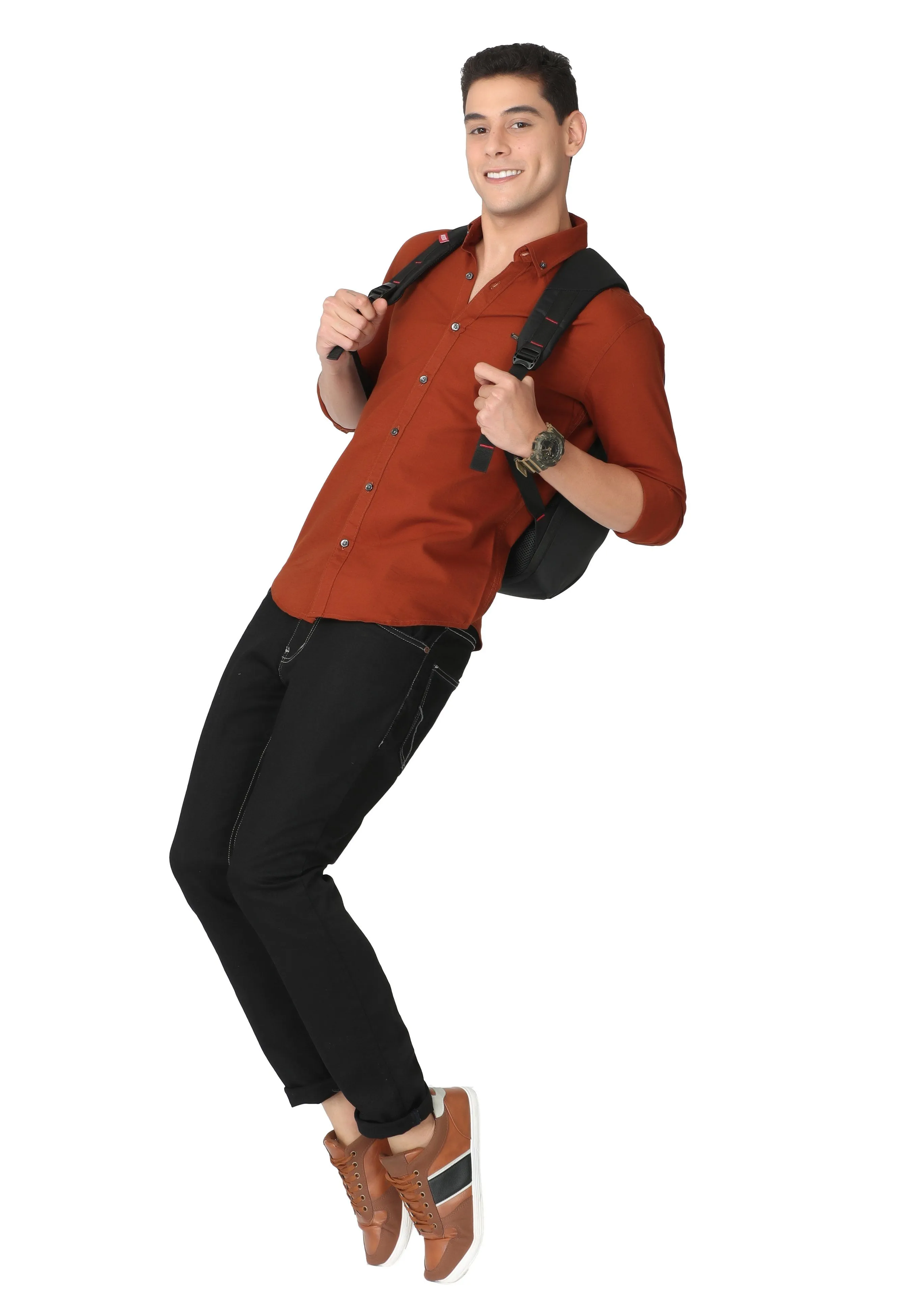 Light Maroon Oxford Casual Shirt