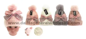 Little Girls Insulated Bow Beanies Wholesale