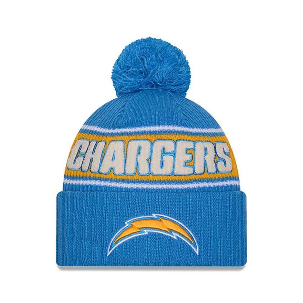Los Angeles Chargers New Era 2024 Sideline Sport Cuffed Knit Hat with Toque