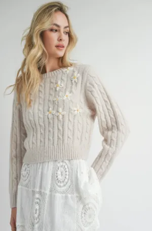 Lulu Embroidered Daisy Sweater