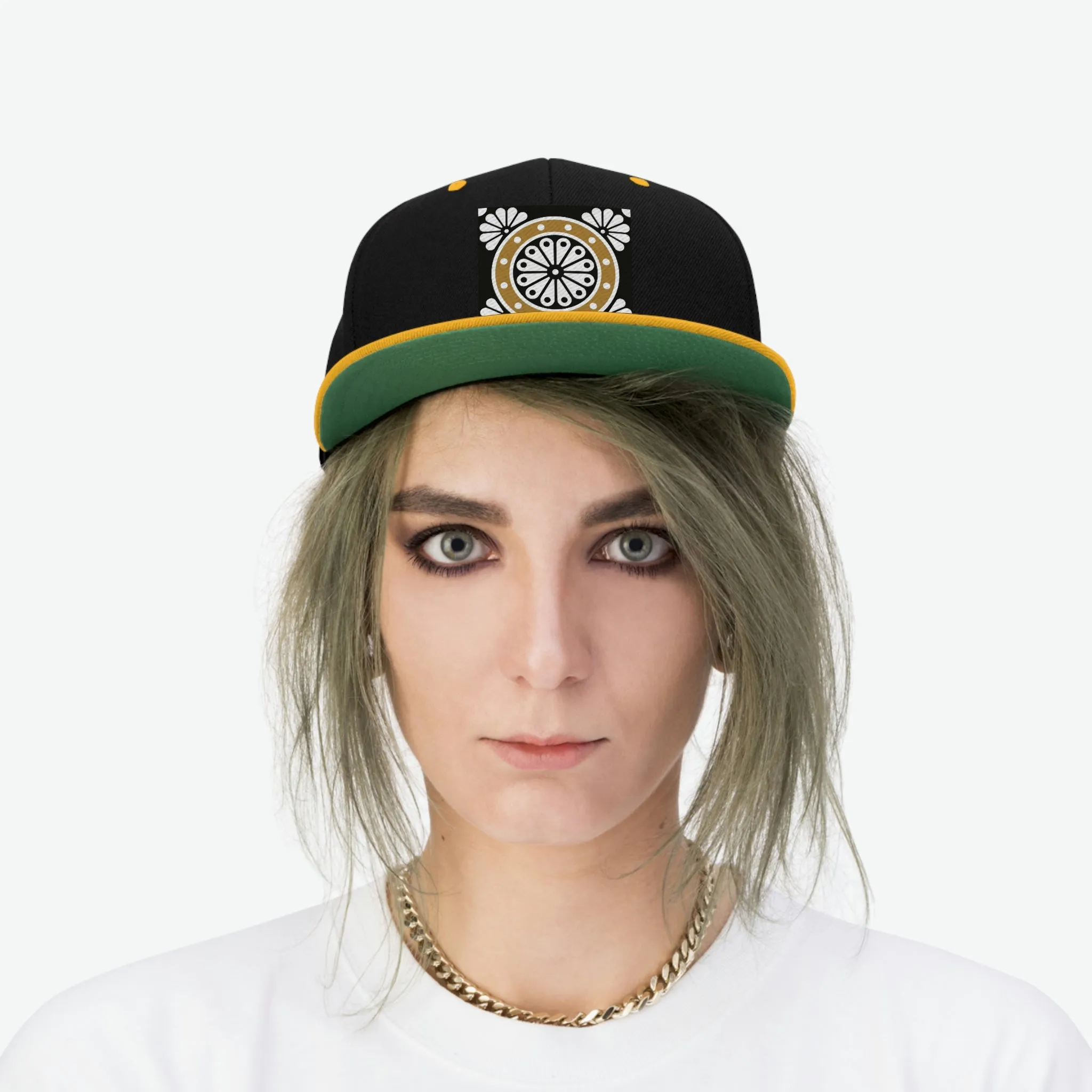 Mandala wheel Flat Bill Hat