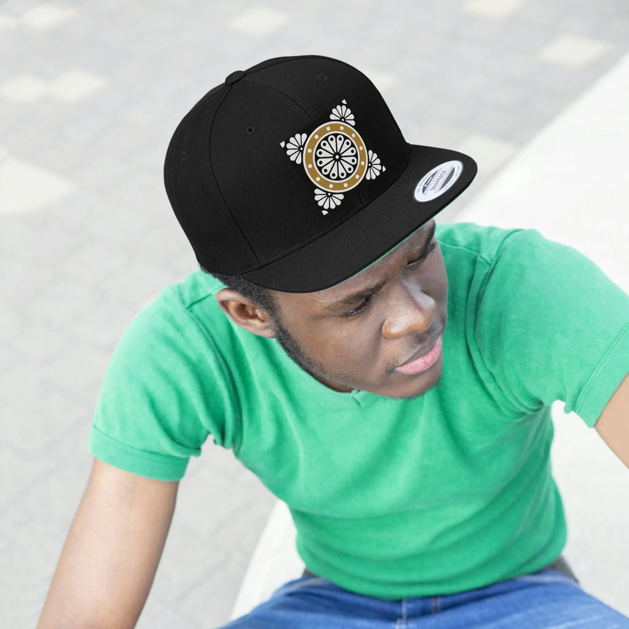 Mandala wheel Flat Bill Hat