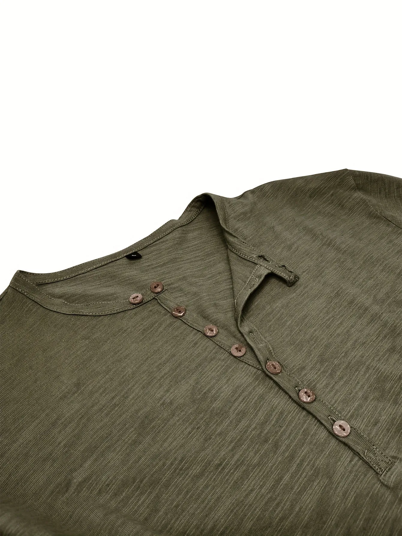 ManWarm - Heren Lange Mouw Casual Henley Shirt met Knopdetail
