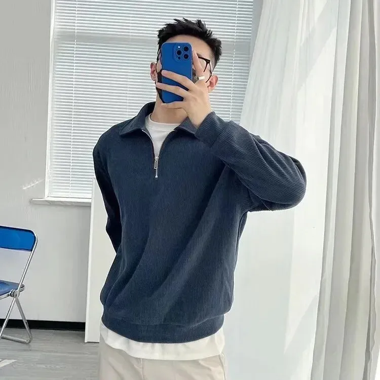 Men's Casual Loose Quarter Zip Jumper | Perfect for Autumn/Winter