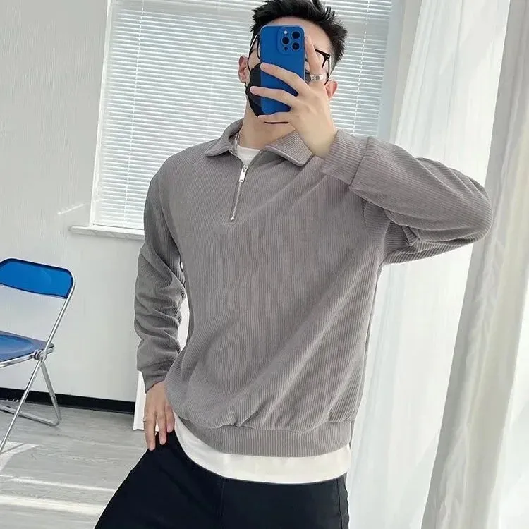 Men's Casual Loose Quarter Zip Jumper | Perfect for Autumn/Winter