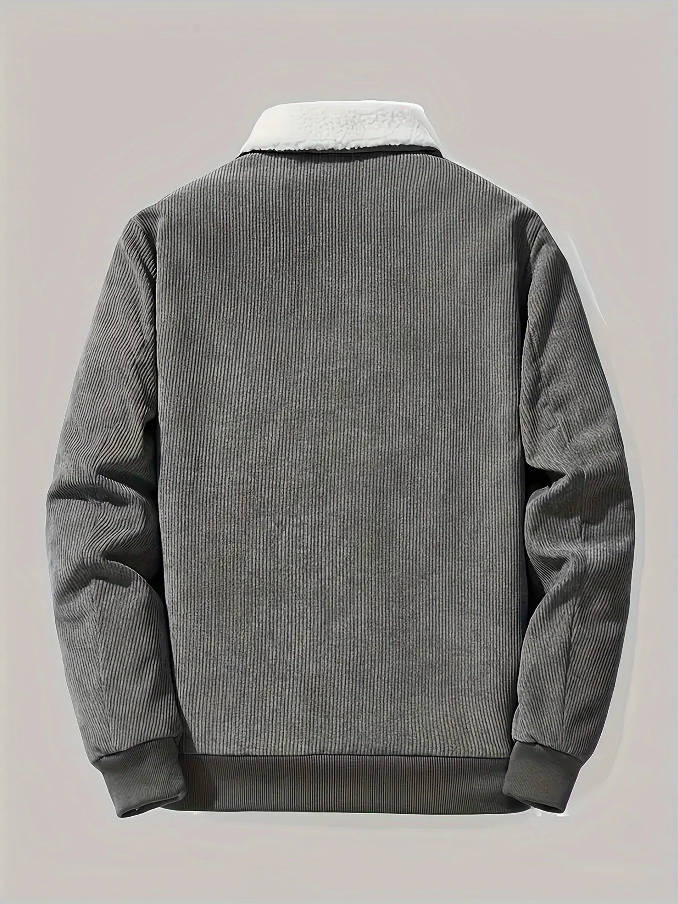 Men's Casual Retro Long Sleeve Warm Jacket with Label Patch | Ideal for Autumn/Winter